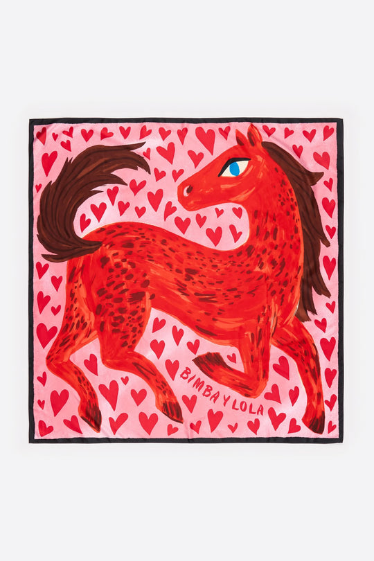 Horse and hearts scarf