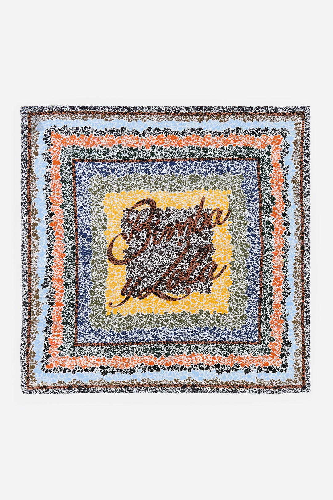Floral scarf with white logo
