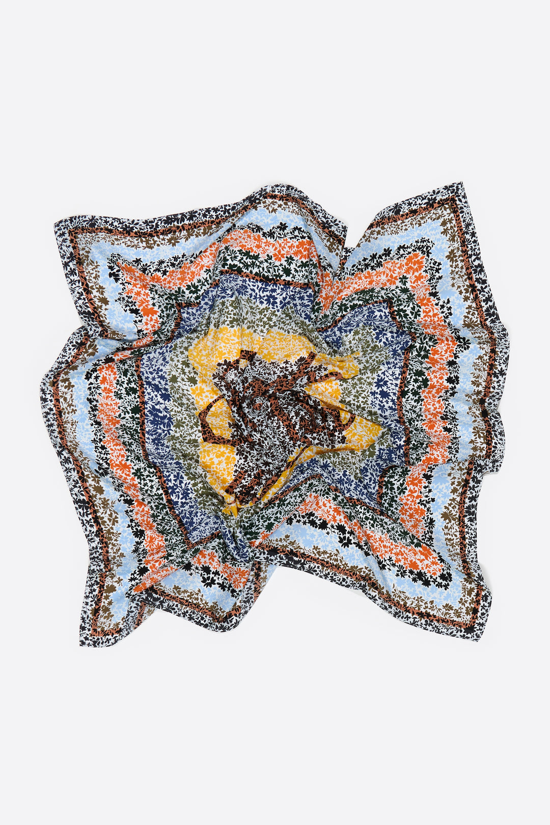 Floral scarf with white logo