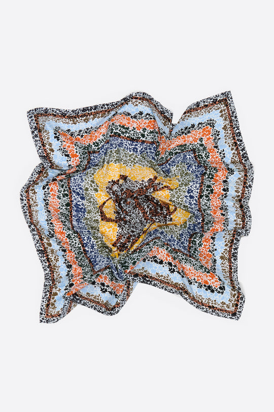 Floral scarf with white logo