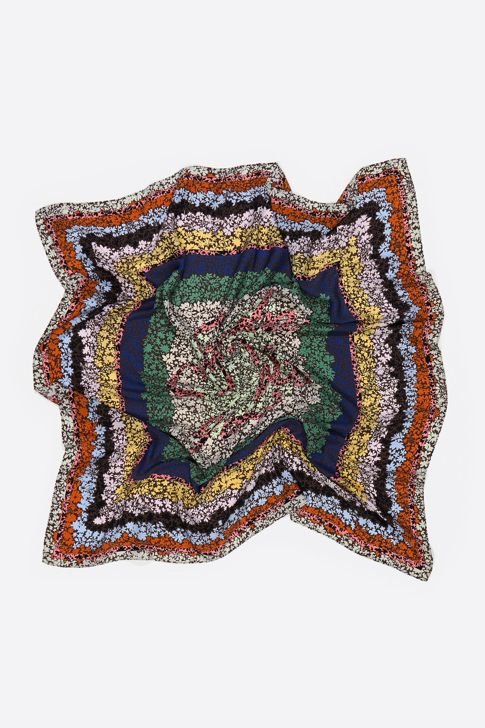 Brown flowers and logo scarf