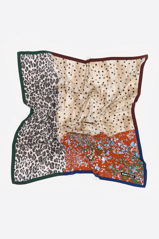 Burnt orange patchwork scarf