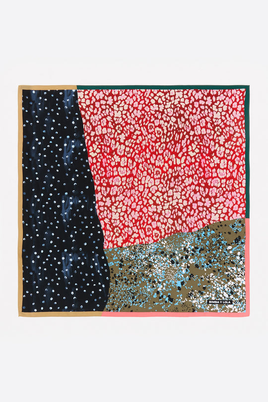 Red patchwork scarf