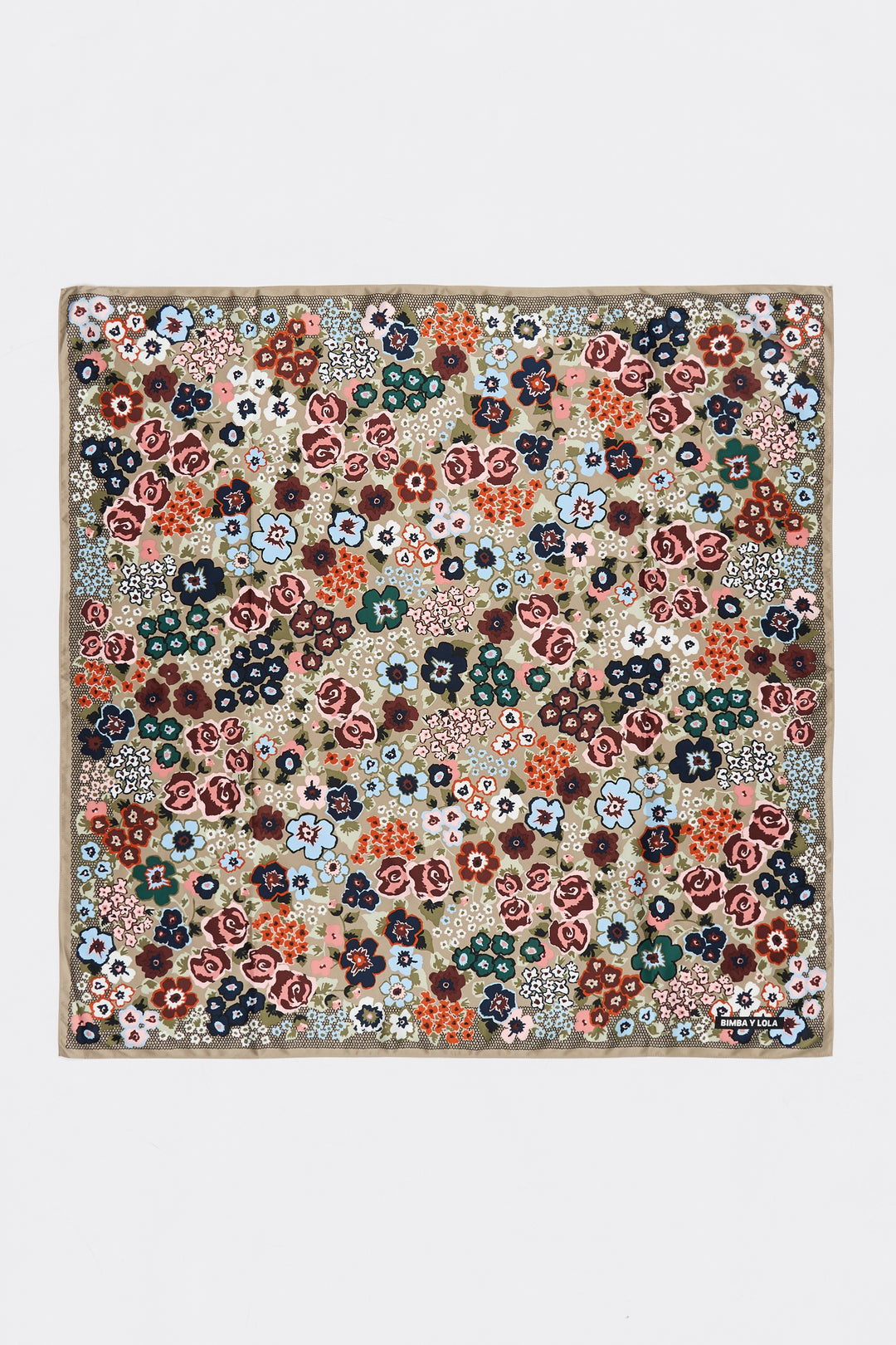 Taupe flower garden scarf