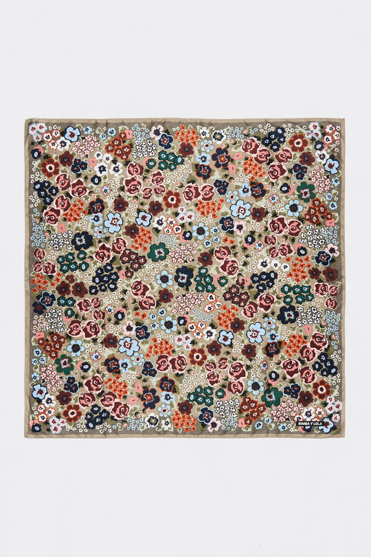 Taupe flower garden scarf