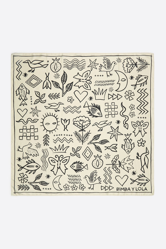 Sketch motif scarf