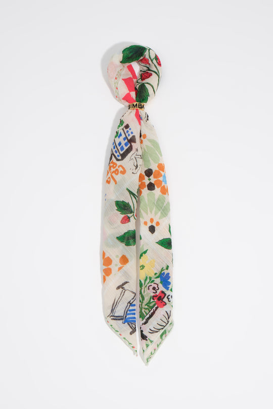 Off-white mosaic scarf bag charm