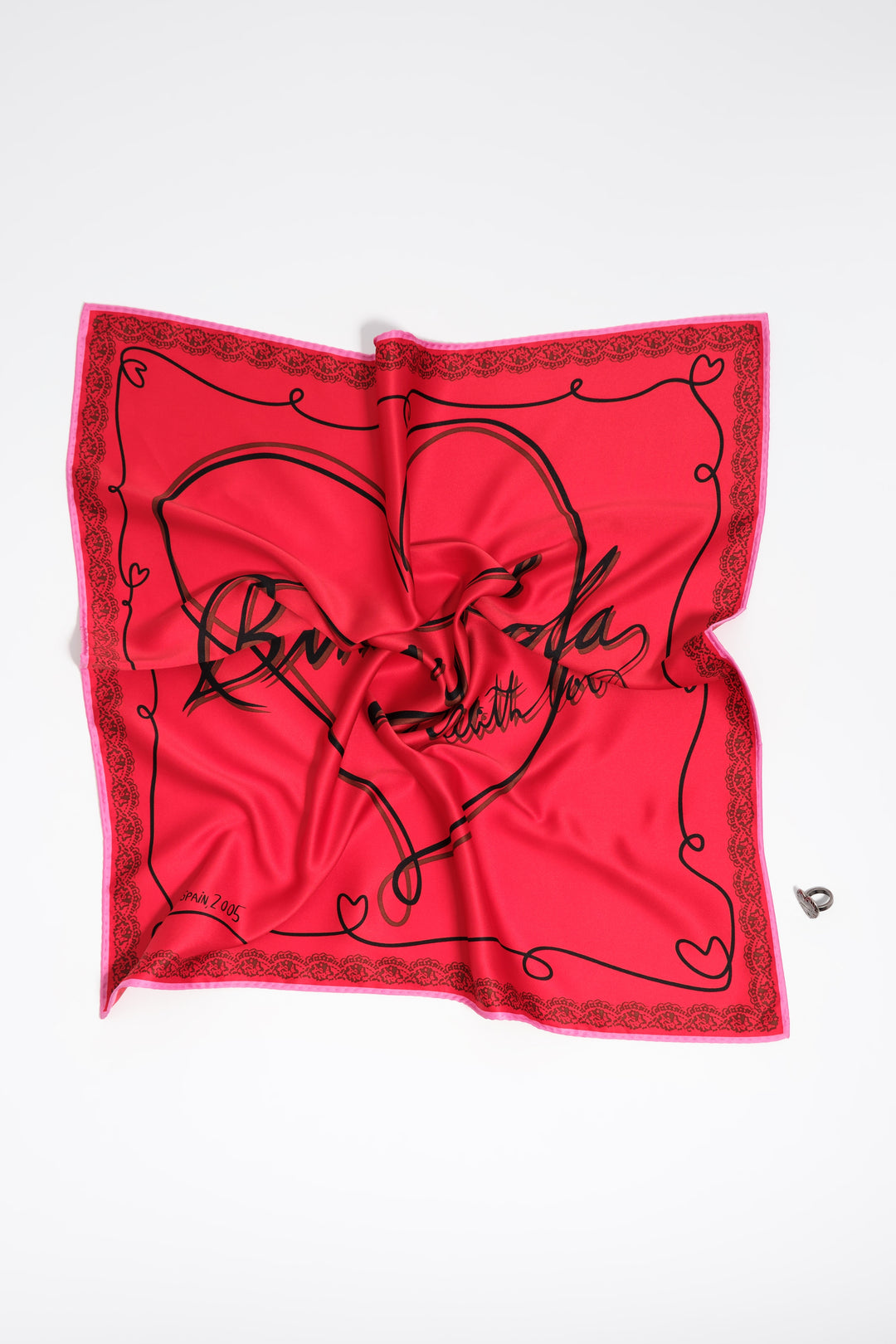 Heart and logo scarf bag charm
