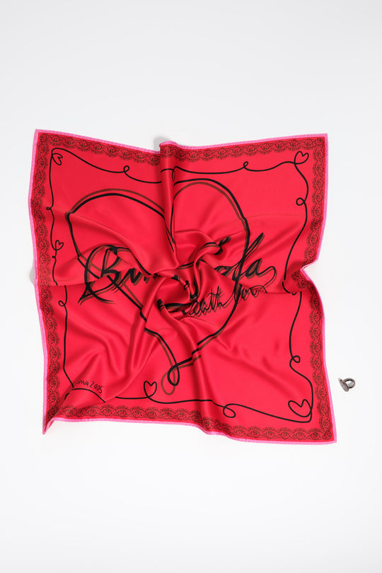 Heart and logo scarf bag charm