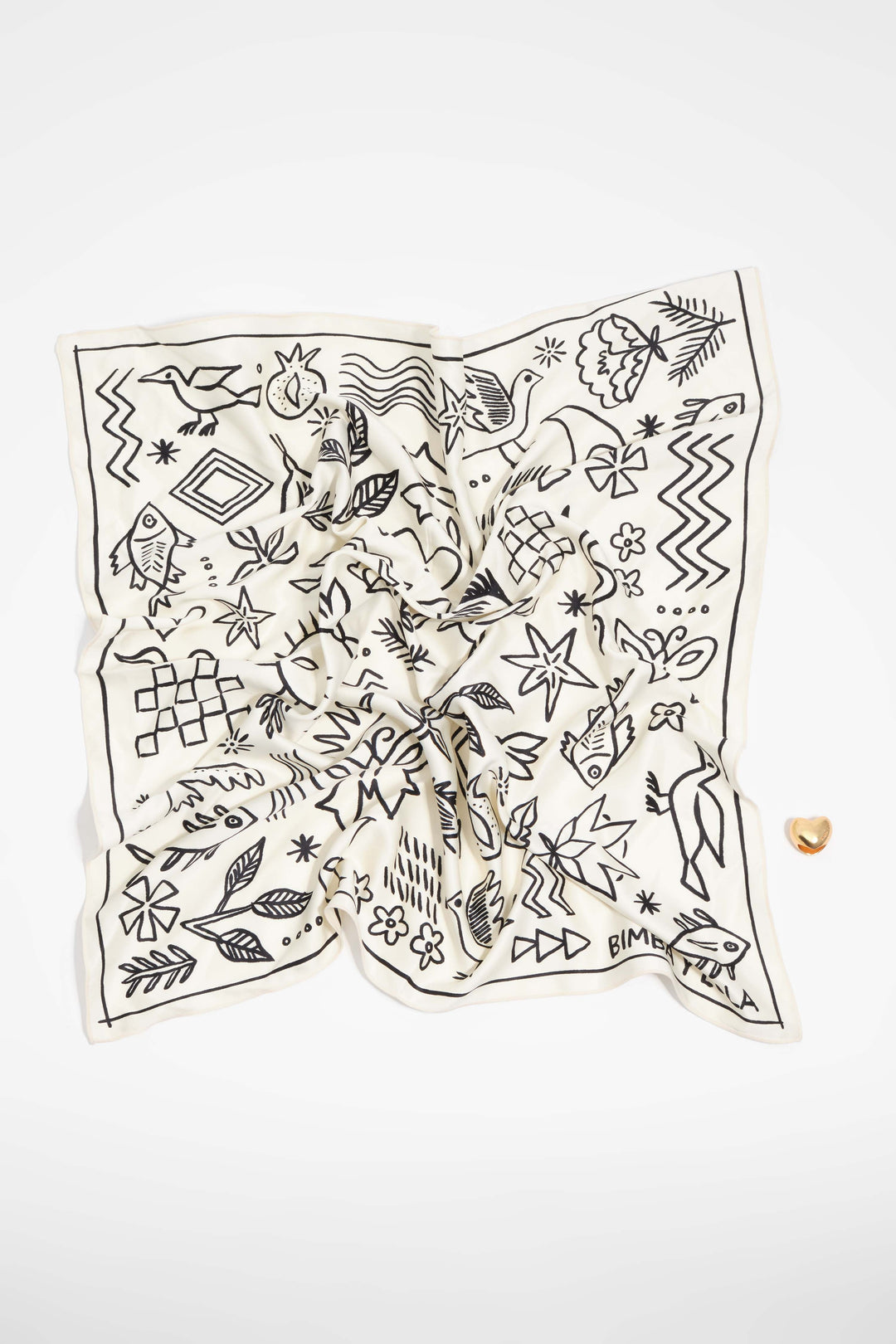 Sketch motif scarf bag charm