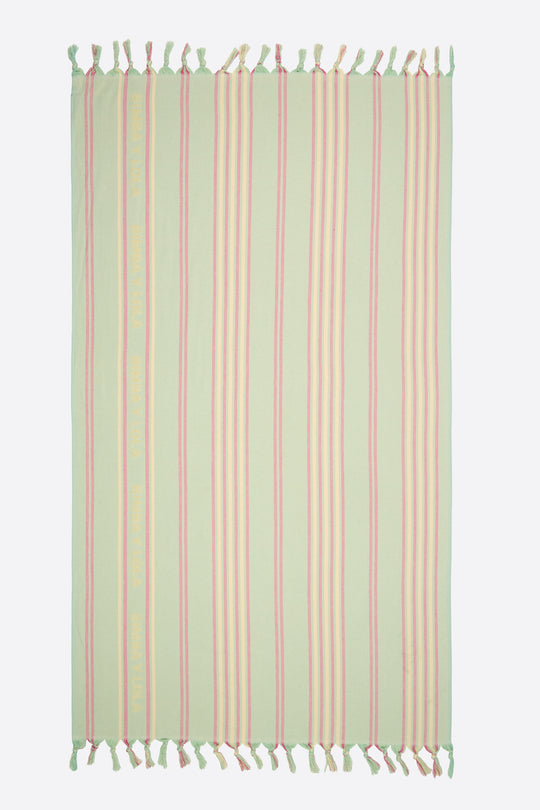 Green striped towel