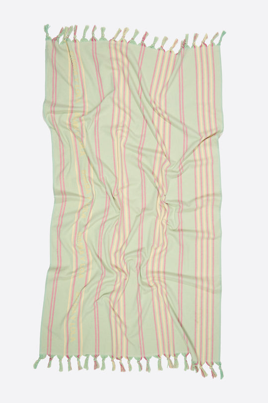 Green striped towel