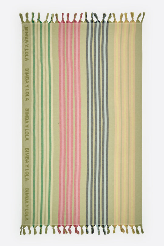 Green striped towel