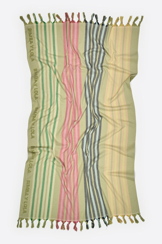 Green striped towel
