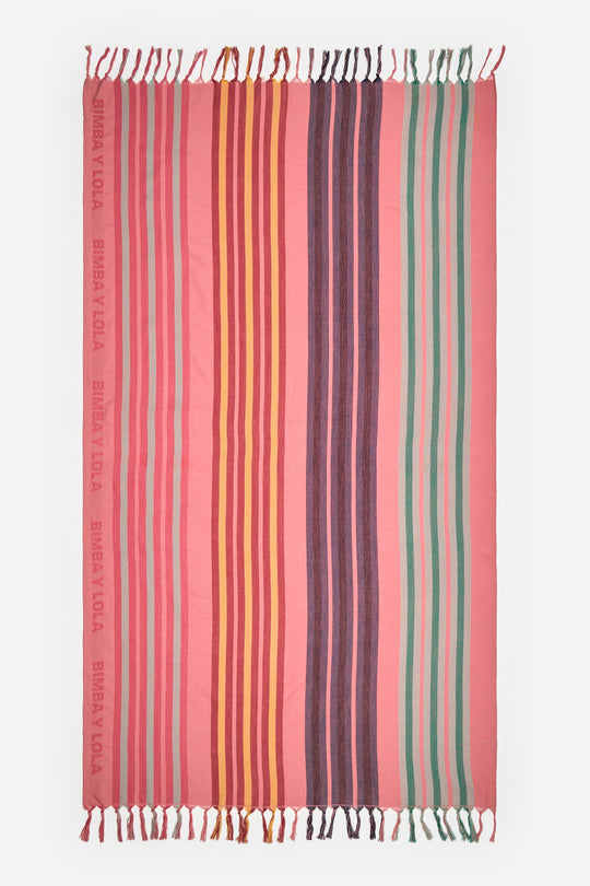 Pink striped towel