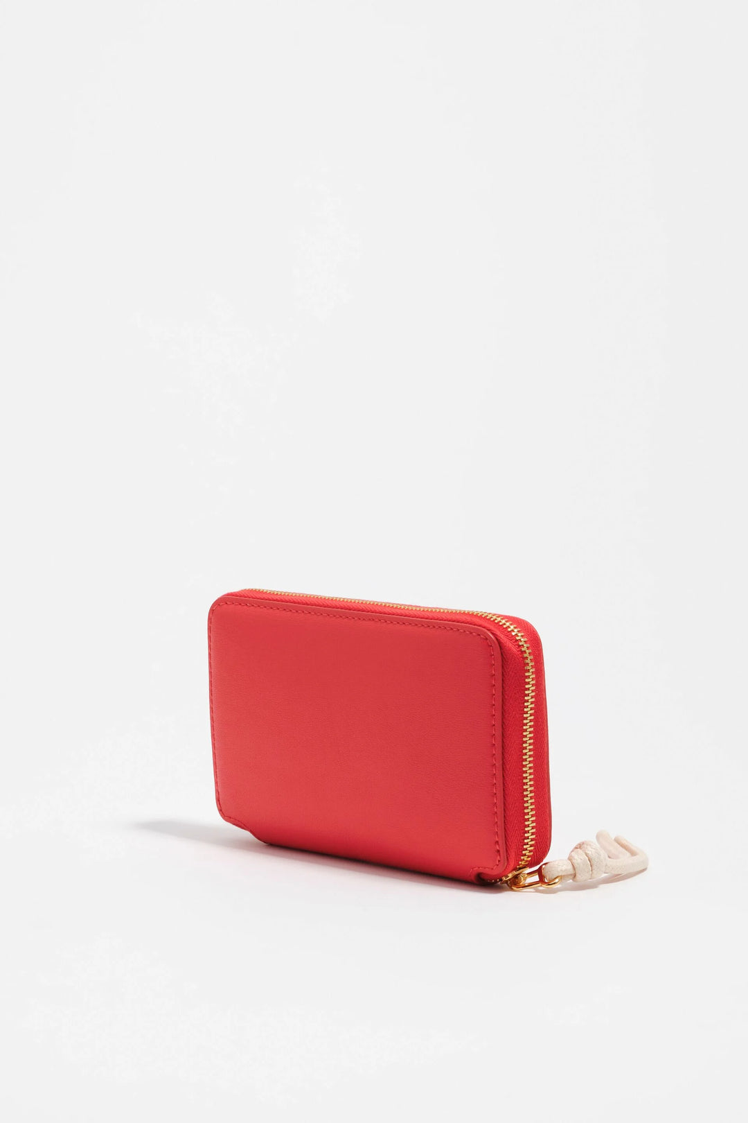 Medium bright red leather horizontal wallet