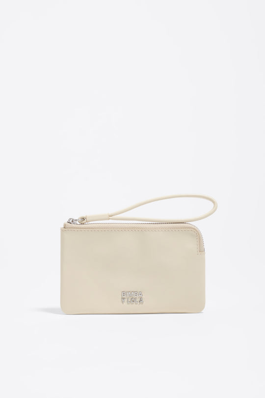 Cream leather coin purse
