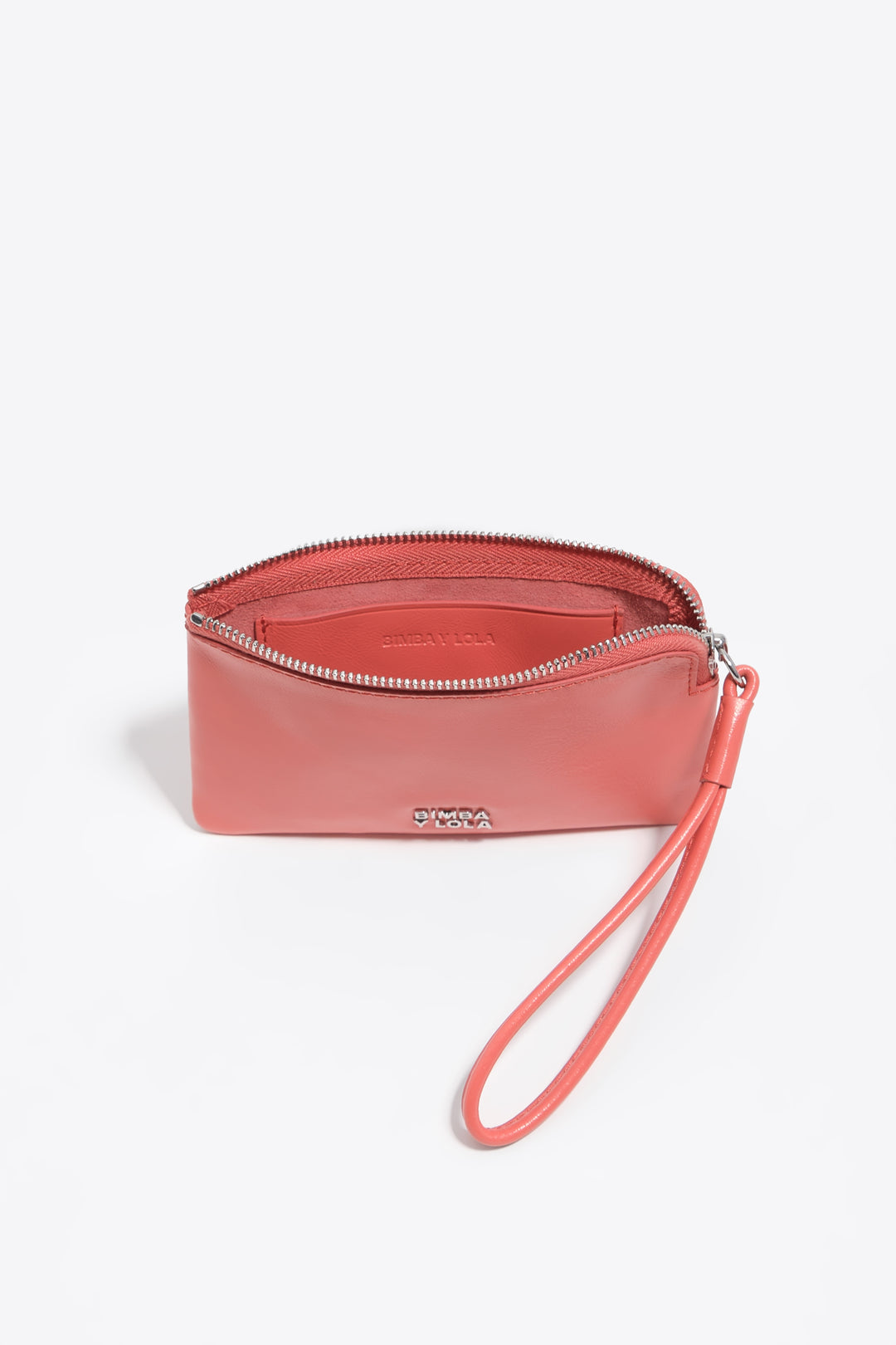 Coral leather coin purse