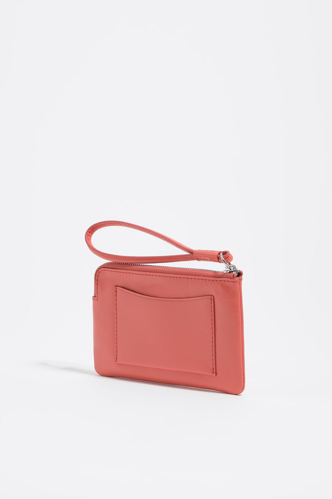 Coral leather coin purse