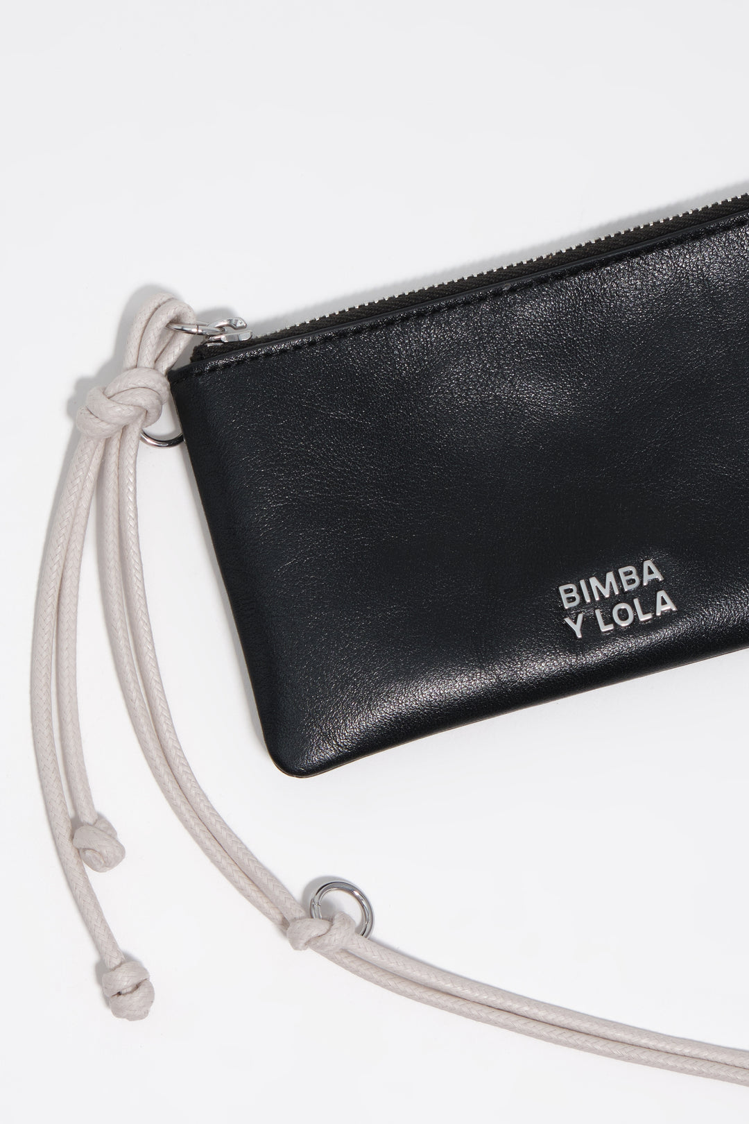 Small black leather coin purse