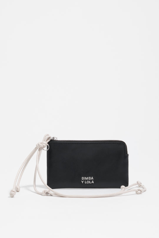 Small black leather coin purse