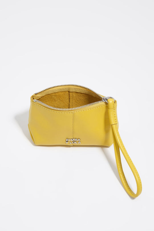 Yellow leather coin purse