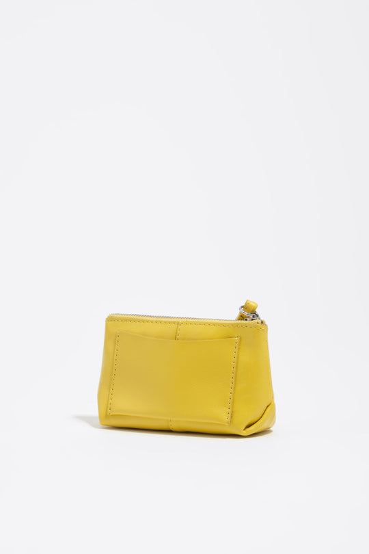 Yellow leather coin purse