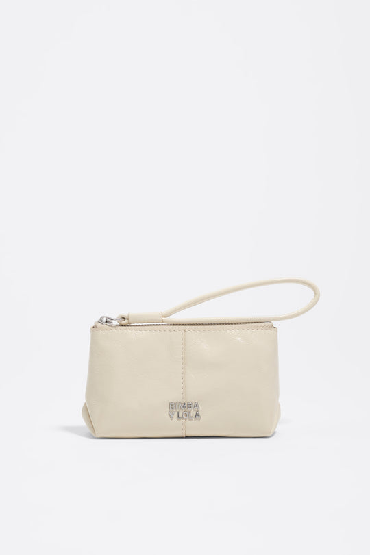 Ivory leather coin purse