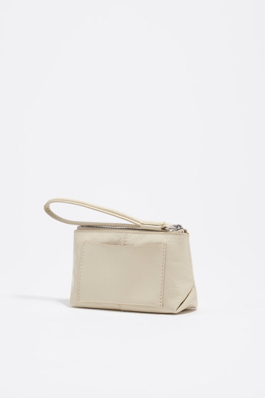 Ivory leather coin purse