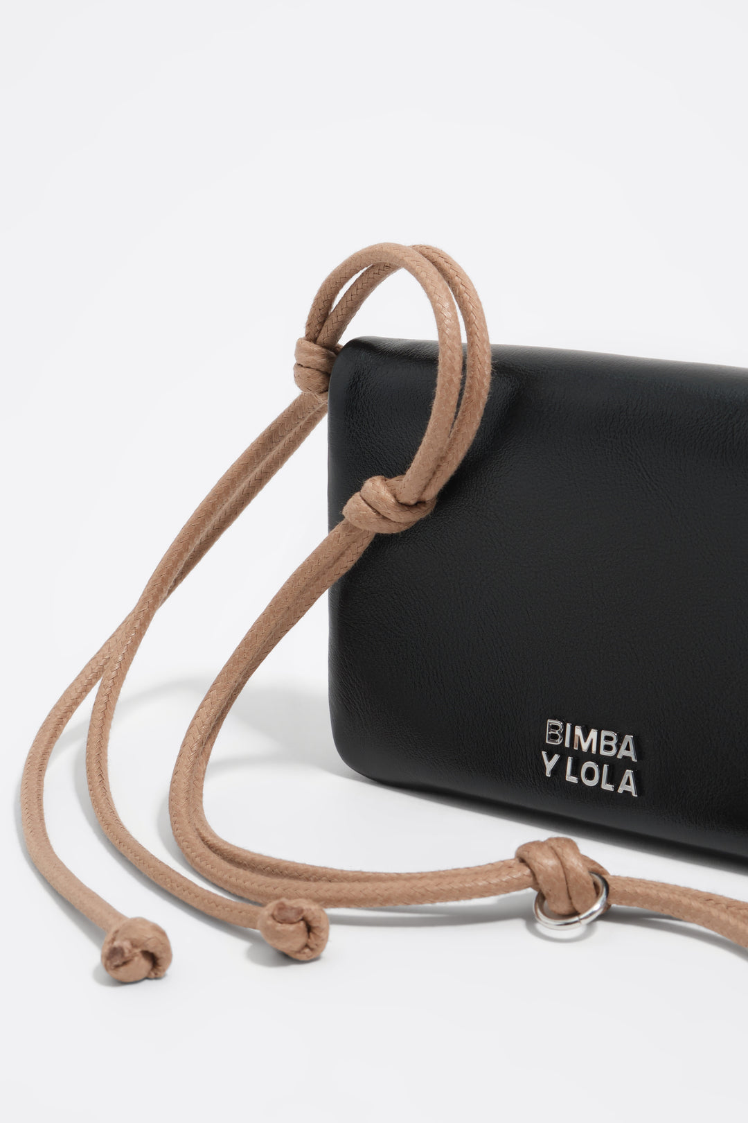 Small black leather flap purse