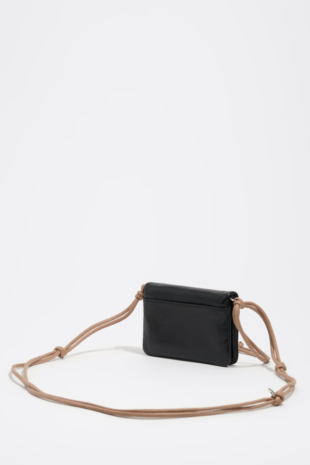 Small black leather flap purse