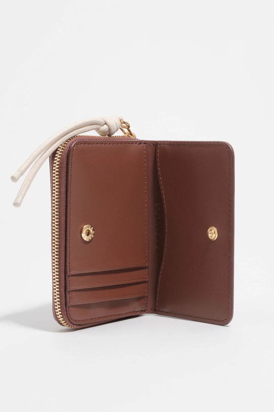Small walnut flap purse
