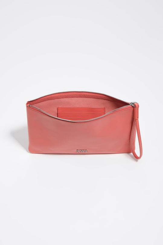 Coral leather make-up case
