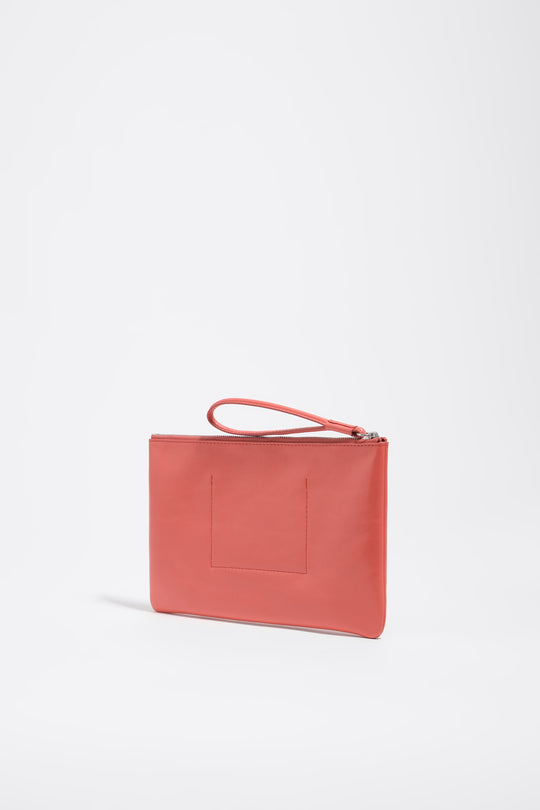 Coral leather make-up case