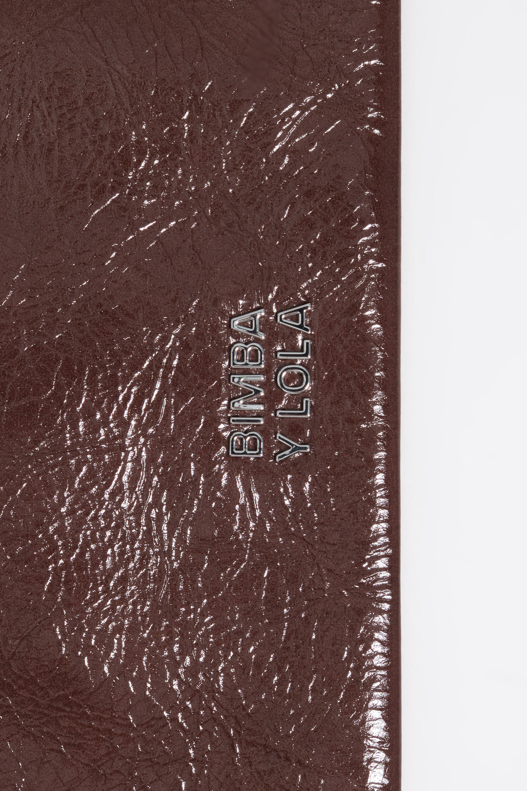 Mocha medium leather zip clutch