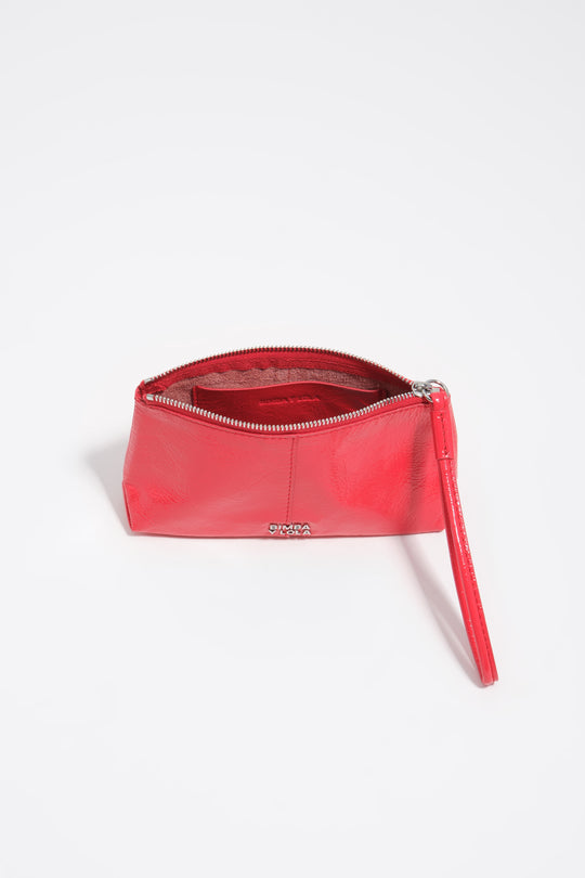 Acid red small leather coin purse