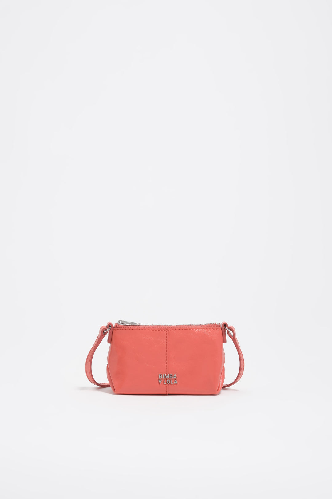 Coral micro leather crossbody bag