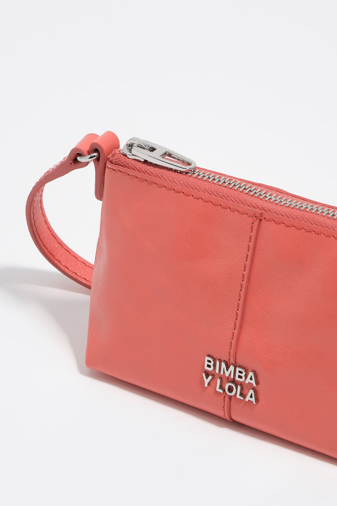 Coral micro leather crossbody bag