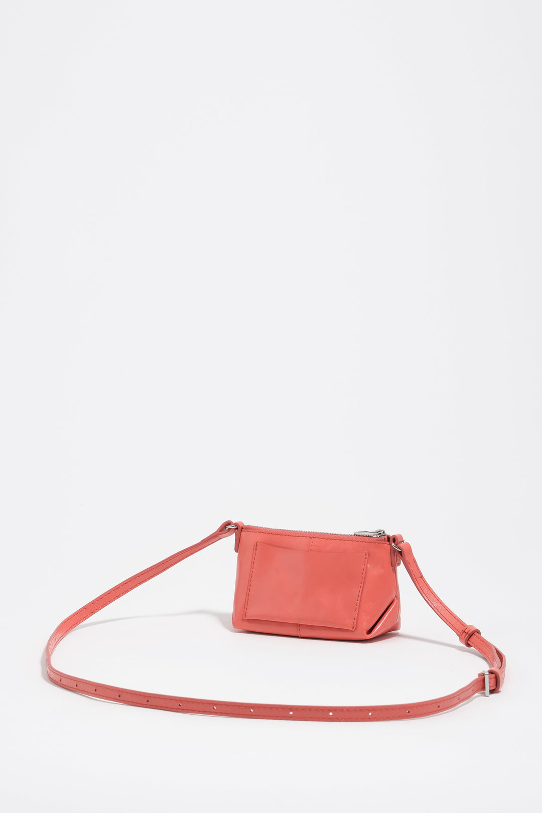 Coral micro leather crossbody bag