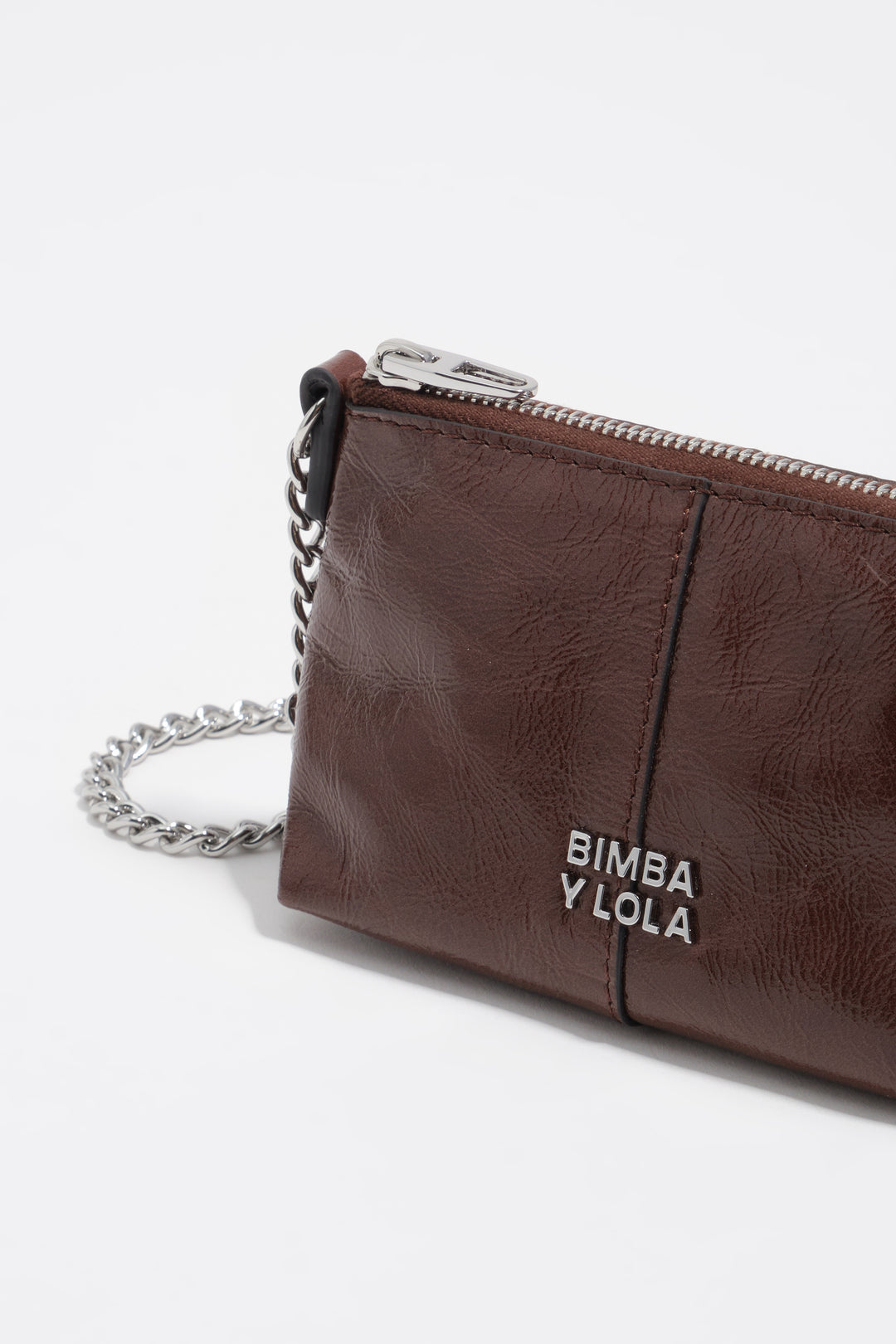Mocha micro leather crossbody bag