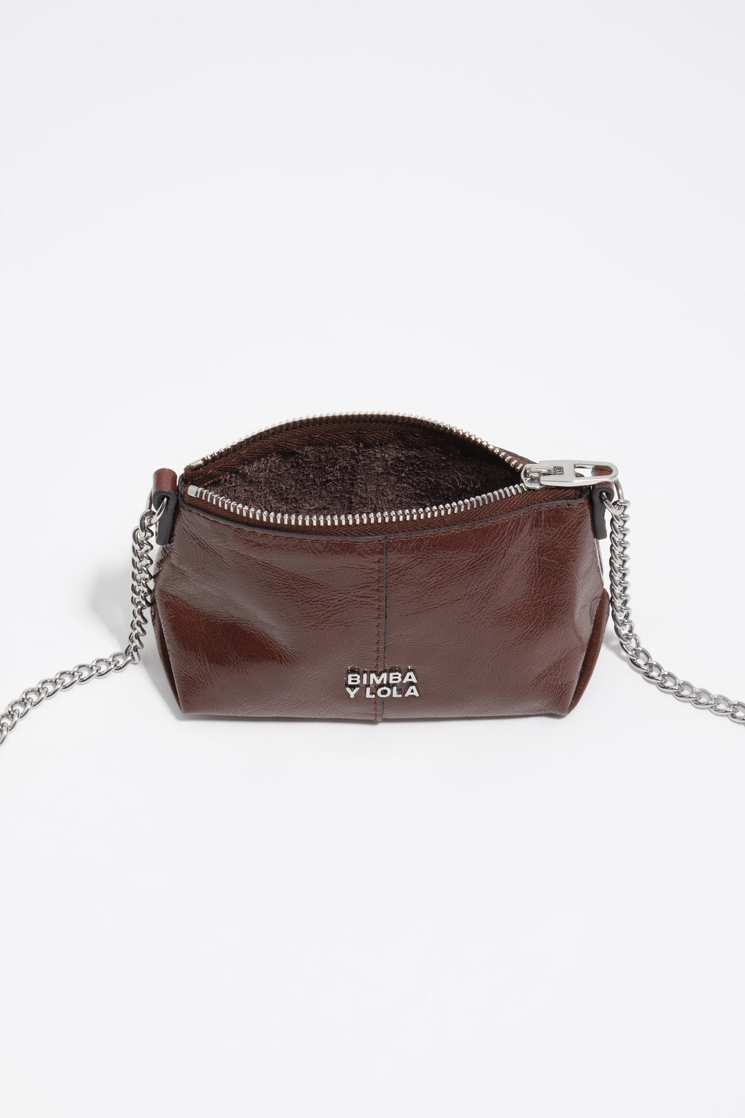 Mocha micro leather crossbody bag