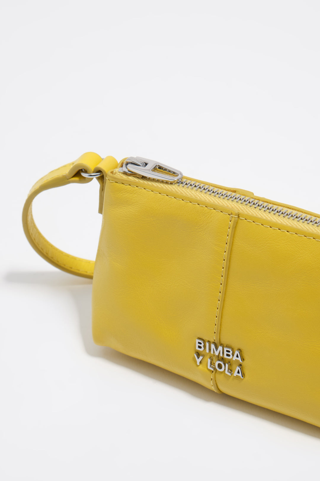 Micro yellow leather crossbody bag