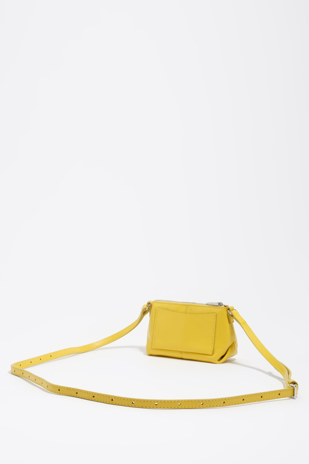 Micro yellow leather crossbody bag