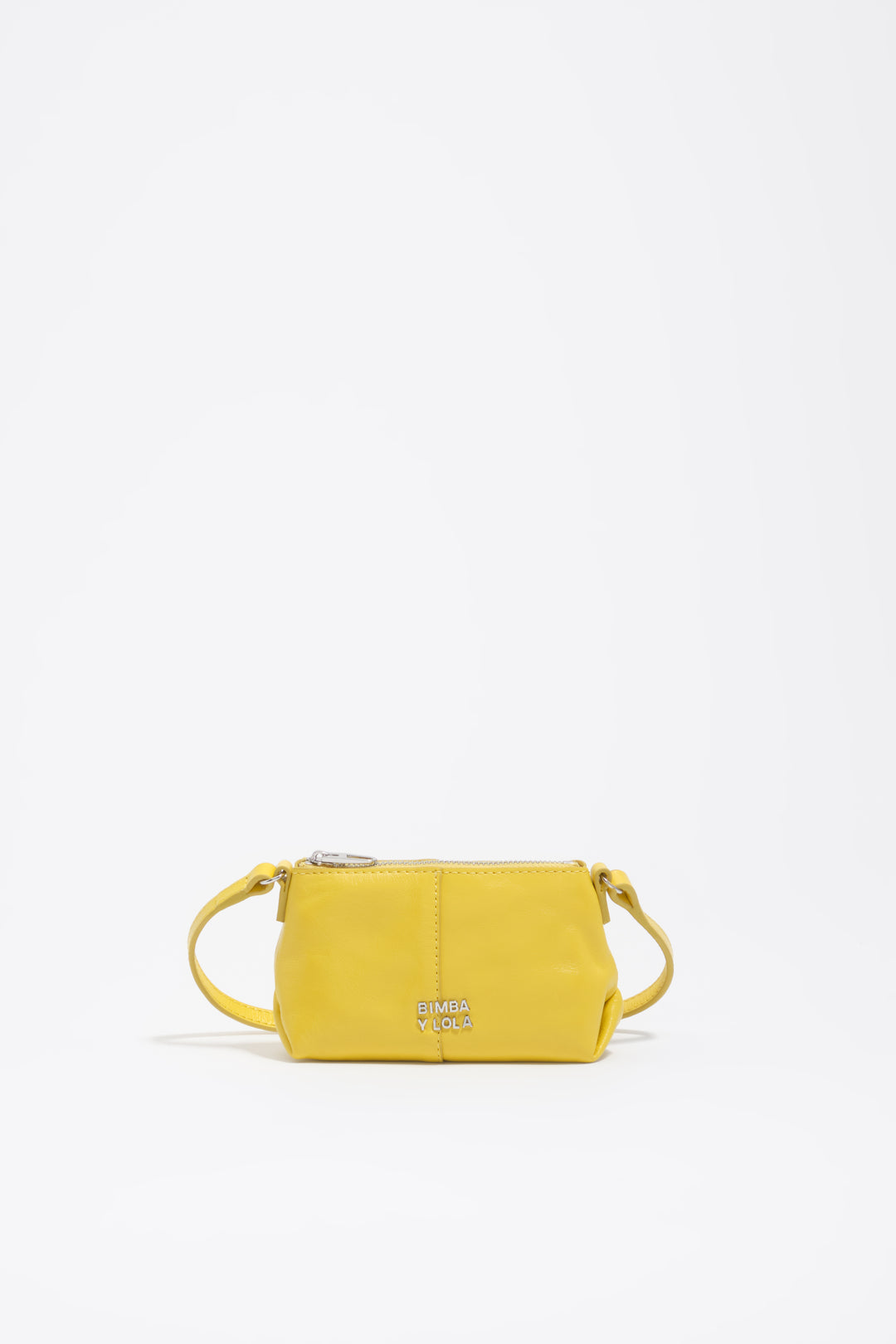 Micro yellow leather crossbody bag