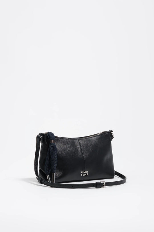 Black leather mini Paper crossbody bag