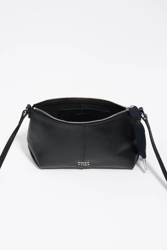 Black leather mini Paper crossbody bag