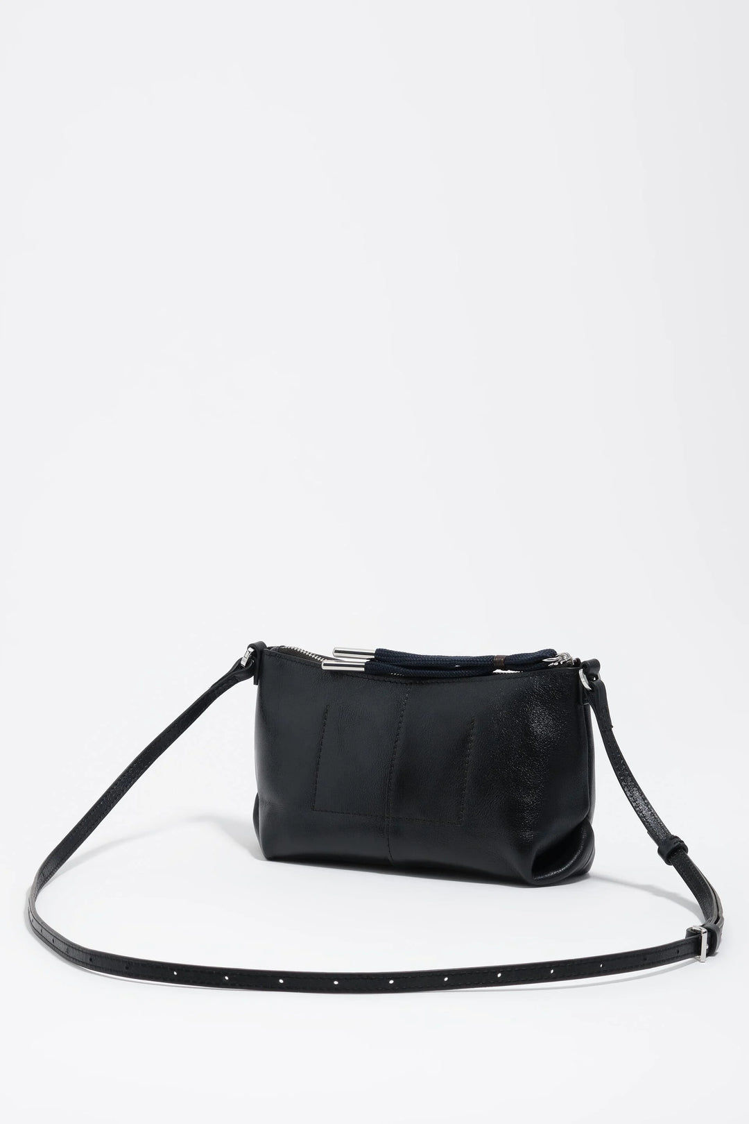 Black leather mini Paper crossbody bag