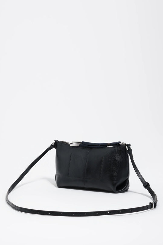 Black leather mini Paper crossbody bag