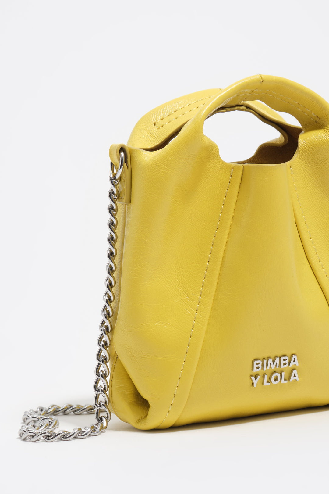Micro yellow leather Paper crossbody bag