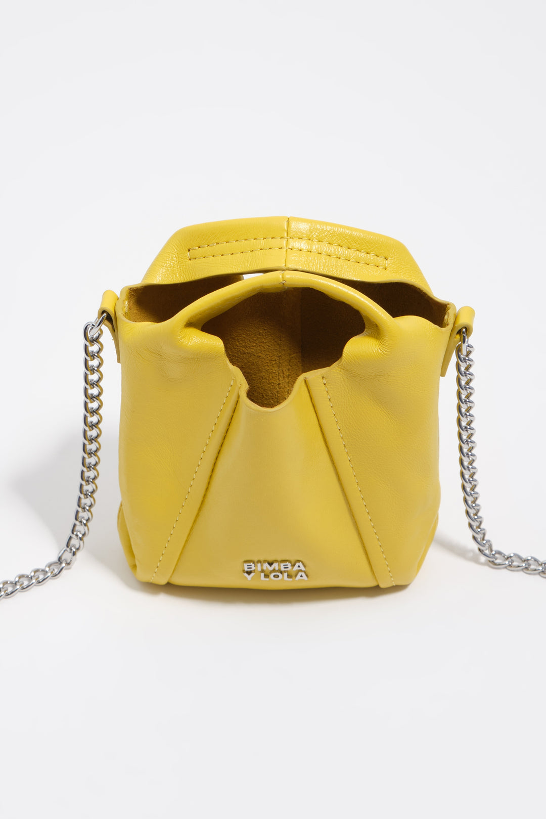 Micro yellow leather Paper crossbody bag
